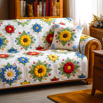 Garden Floral Quilted Sofa Cover GFTOMA11112