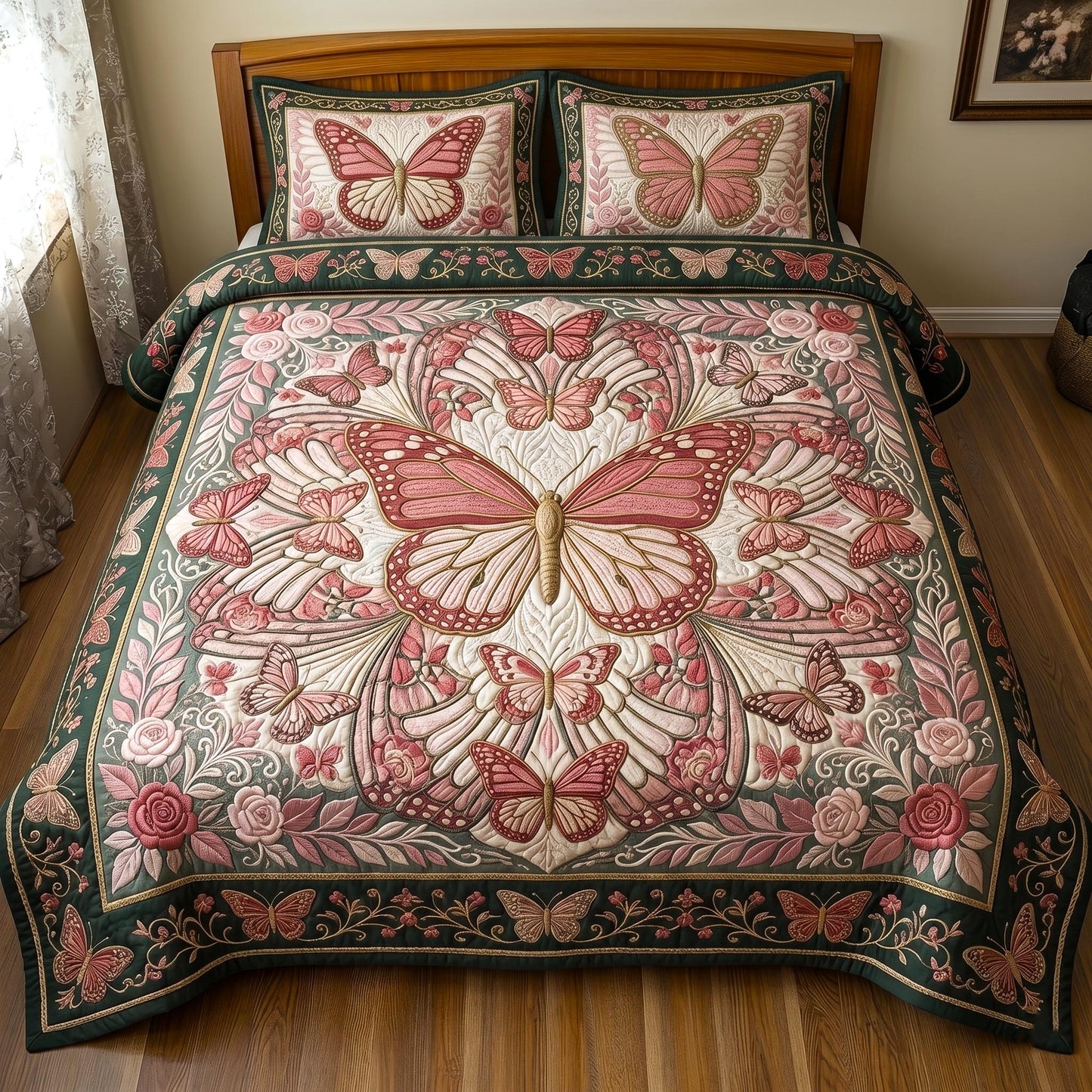 Butterfly Dream 3-Piece Quilted Bedding Set GFTOMA11130