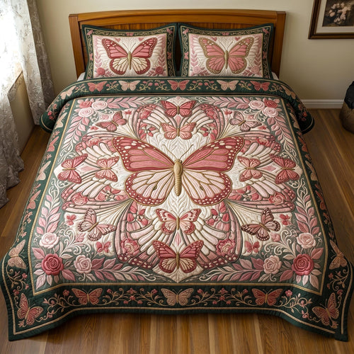 Butterfly Dream 3-Piece Quilted Bedding Set GFTOMA11130