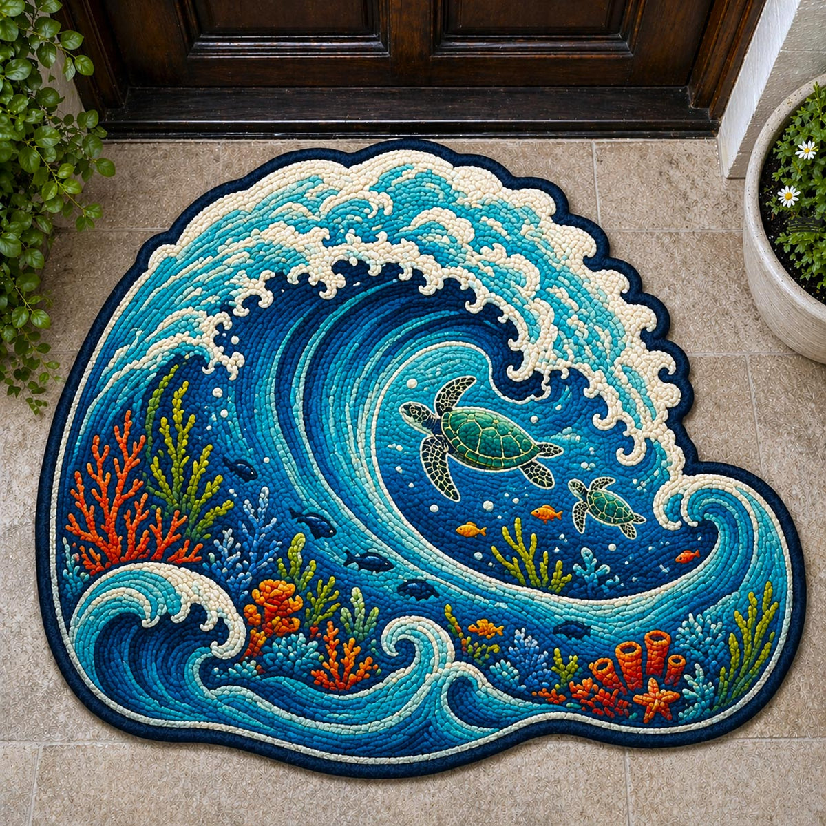 Ocean Treasure Custom Shape Doormat GFTOMA11160