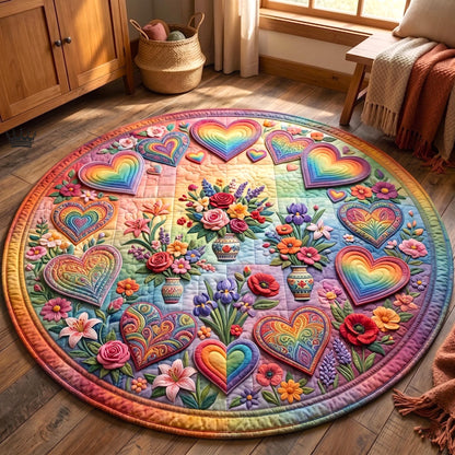 Pride Heart Quilted Round Mat GFTOMA11174