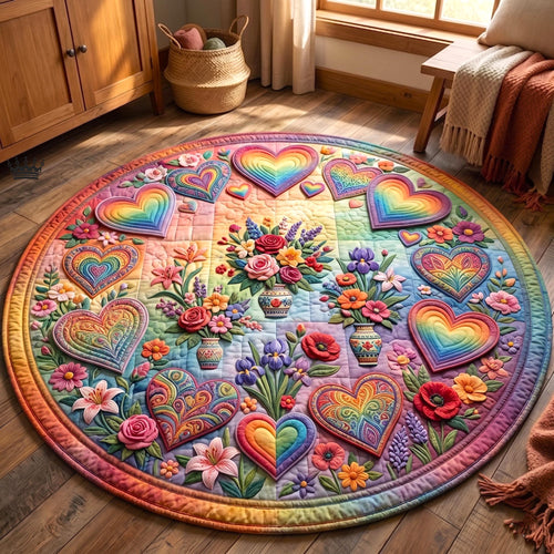 Pride Heart Quilted Round Mat GFTOMA11174