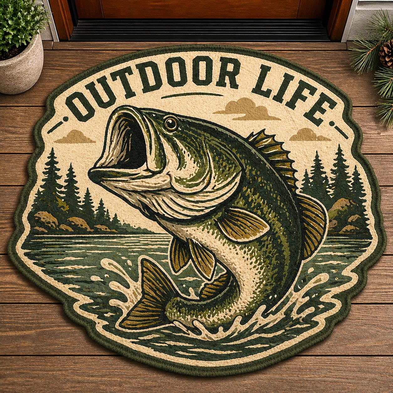 Lake Angler Custom Shape Doormat GFTOMA11197