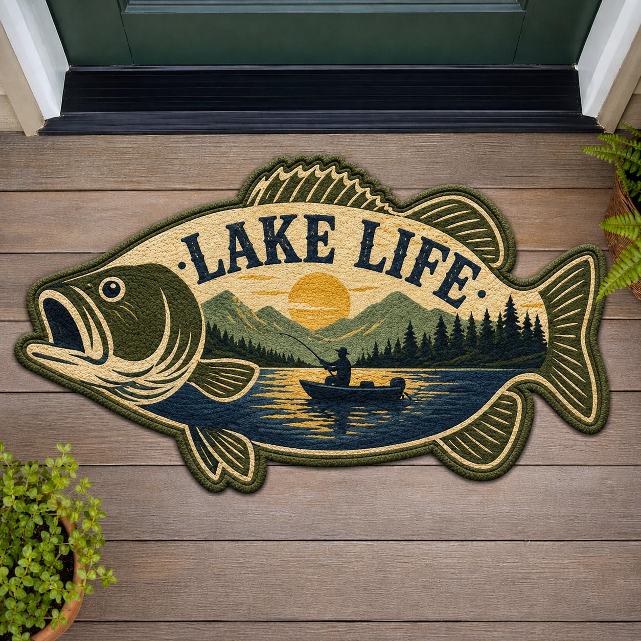 Lake Angler Custom Shape Doormat GFTOMA11198