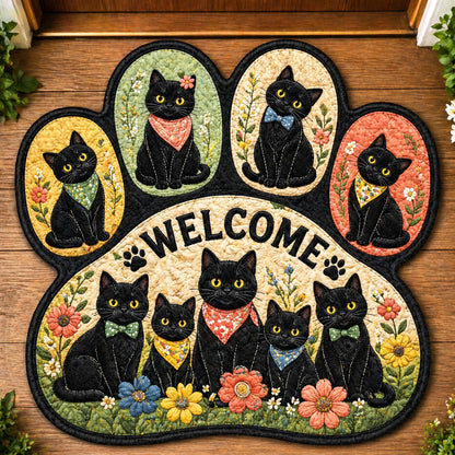 Black Cat Custom Shape Doormat GFTOMA11205