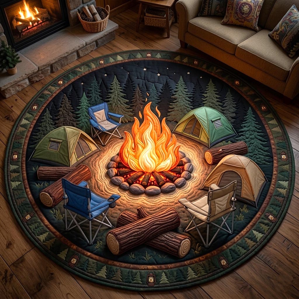 Camper Life Quilted Round Mat GFTOMA11233
