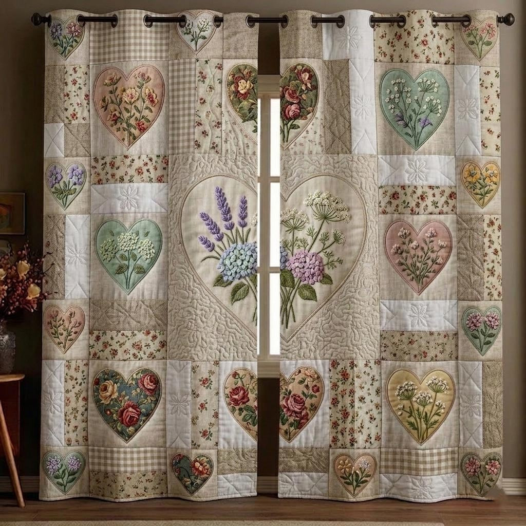 Flower Patchwork Quilted Curtains GFTOMA11246C5