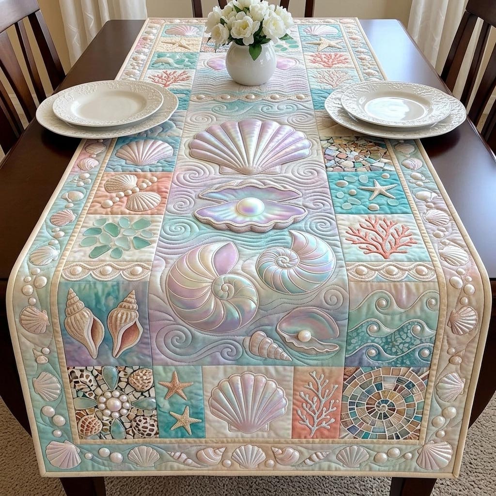 Coastal Whisper Quilted Table Runner GFTOMA11322