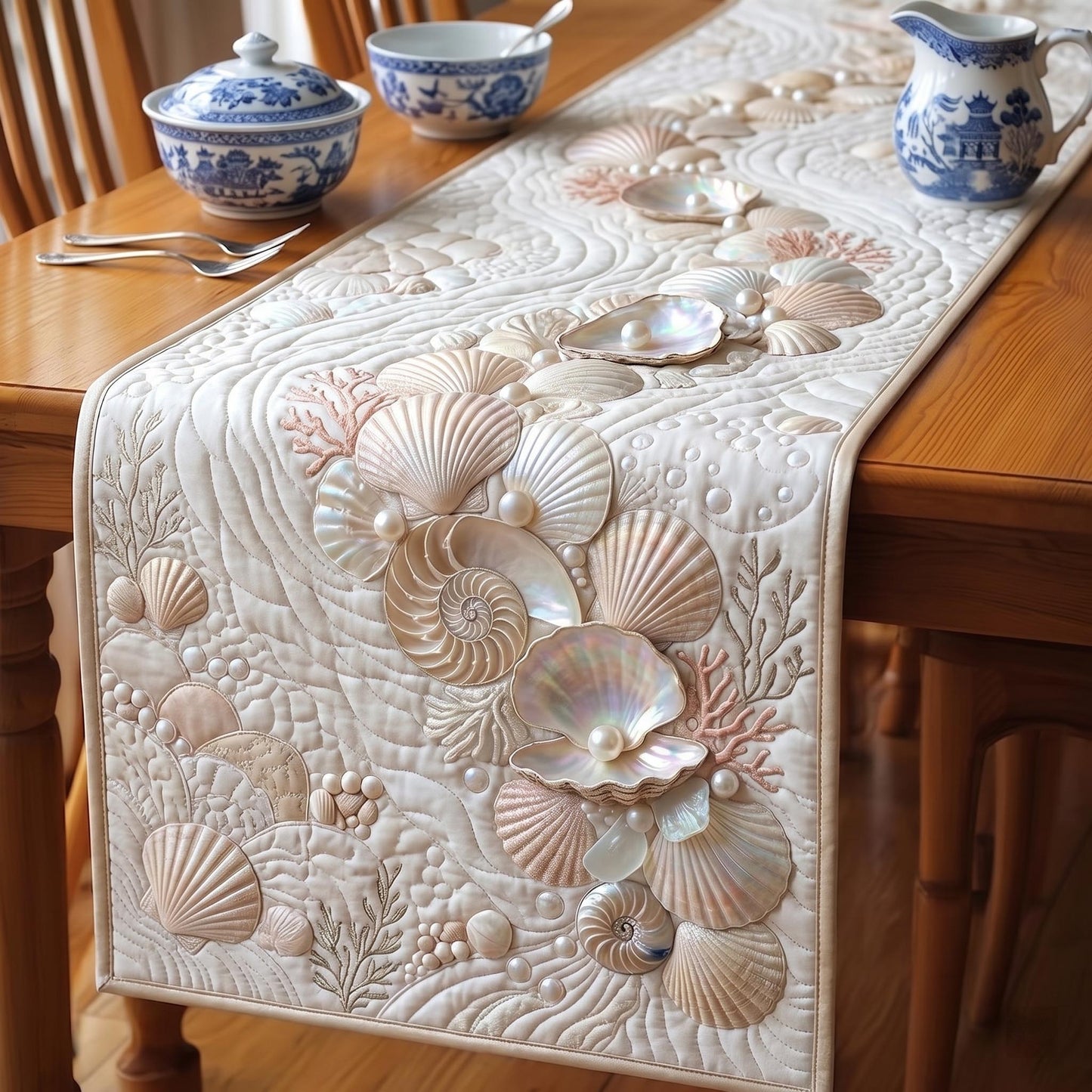 Shoreline Serenity Quilted Table Runner GFTOMA11323