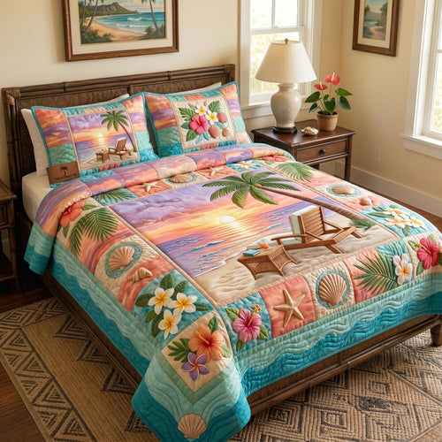Ocean Whisper 3-Piece Quilted Bedding Set GFTOMA11358