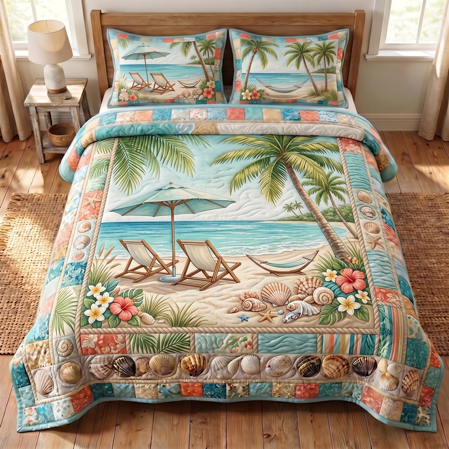 Seaside Calm 3-Piece Quilted Bedding Set GFTOMA11359