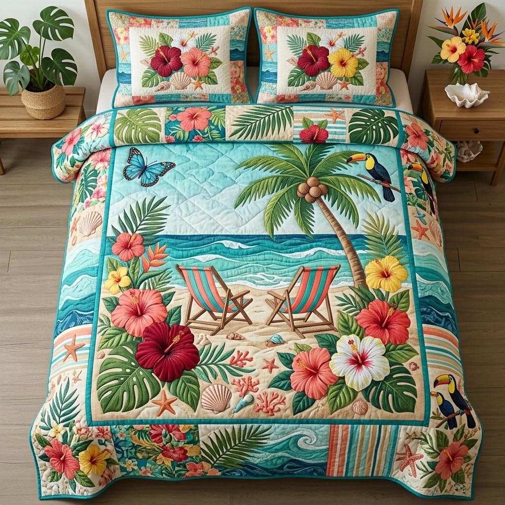 Ocean Treasures 3-Piece Quilted Bedding Set GFTOMA11361
