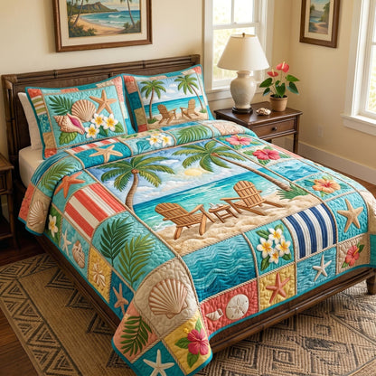 Coastal Shell 3-Piece Quilted Bedding Set GFTOMA11362
