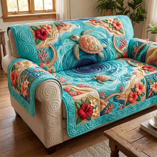 Turtle Drift Quilted Sofa Cover GFTOMA11384