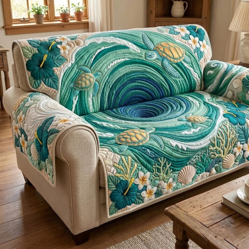 Turtle Drift Quilted Sofa Cover GFTOMA11385