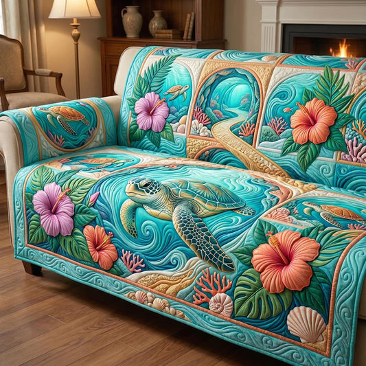Turtle Drift Quilted Sofa Cover GFTOMA11387
