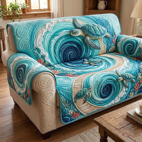 Turtle Drift Quilted Sofa Cover GFTOMA11389