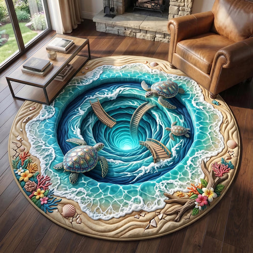 Turtle Drift Quilted Round Mat GFTOMA11390