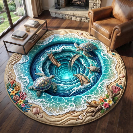 Turtle Drift Quilted Round Mat GFTOMA11390