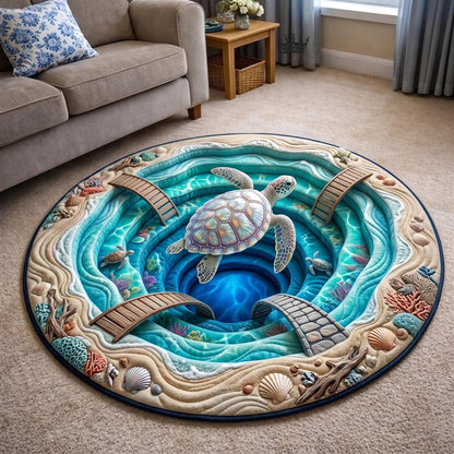 Turtle Drift Quilted Round Mat GFTOMA11391