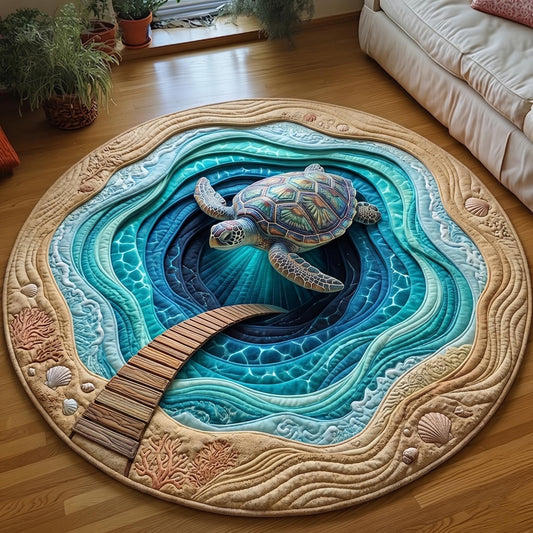 Turtle Drift Quilted Round Mat GFTOMA11393