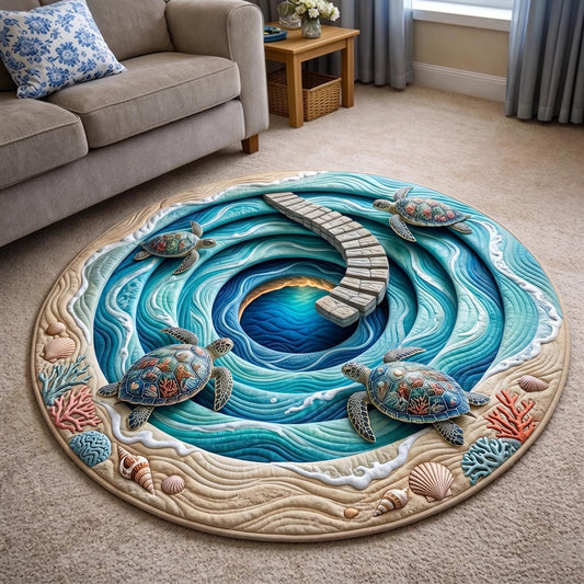 Turtle Drift Quilted Round Mat GFTOMA11394