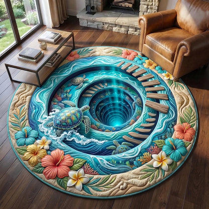 Turtle Drift Quilted Round Mat GFTOMA11395