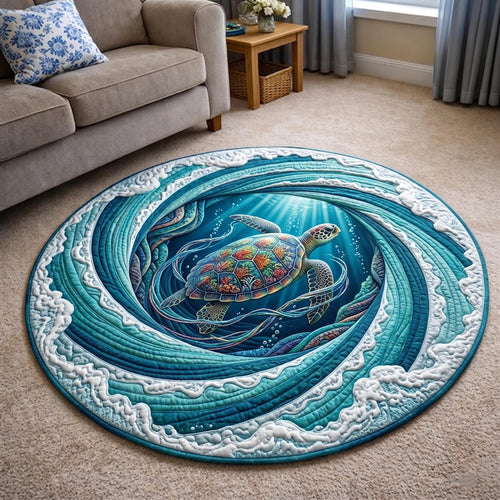 Turtle Drift Quilted Round Mat GFTOMA11396