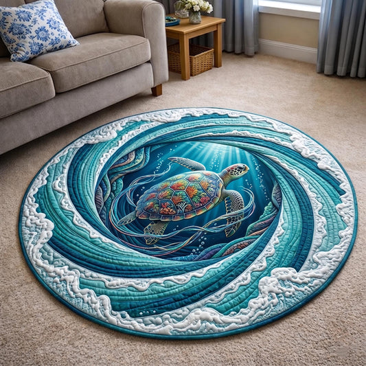Turtle Drift Quilted Round Mat GFTOMA11396