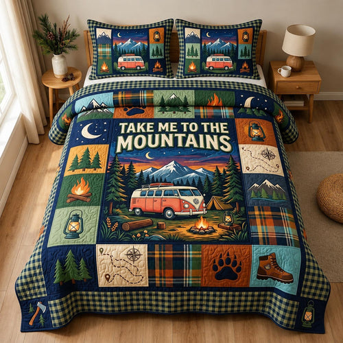 Camp Vibes 3-Piece Quilted Bedding Set GFTOMA11402