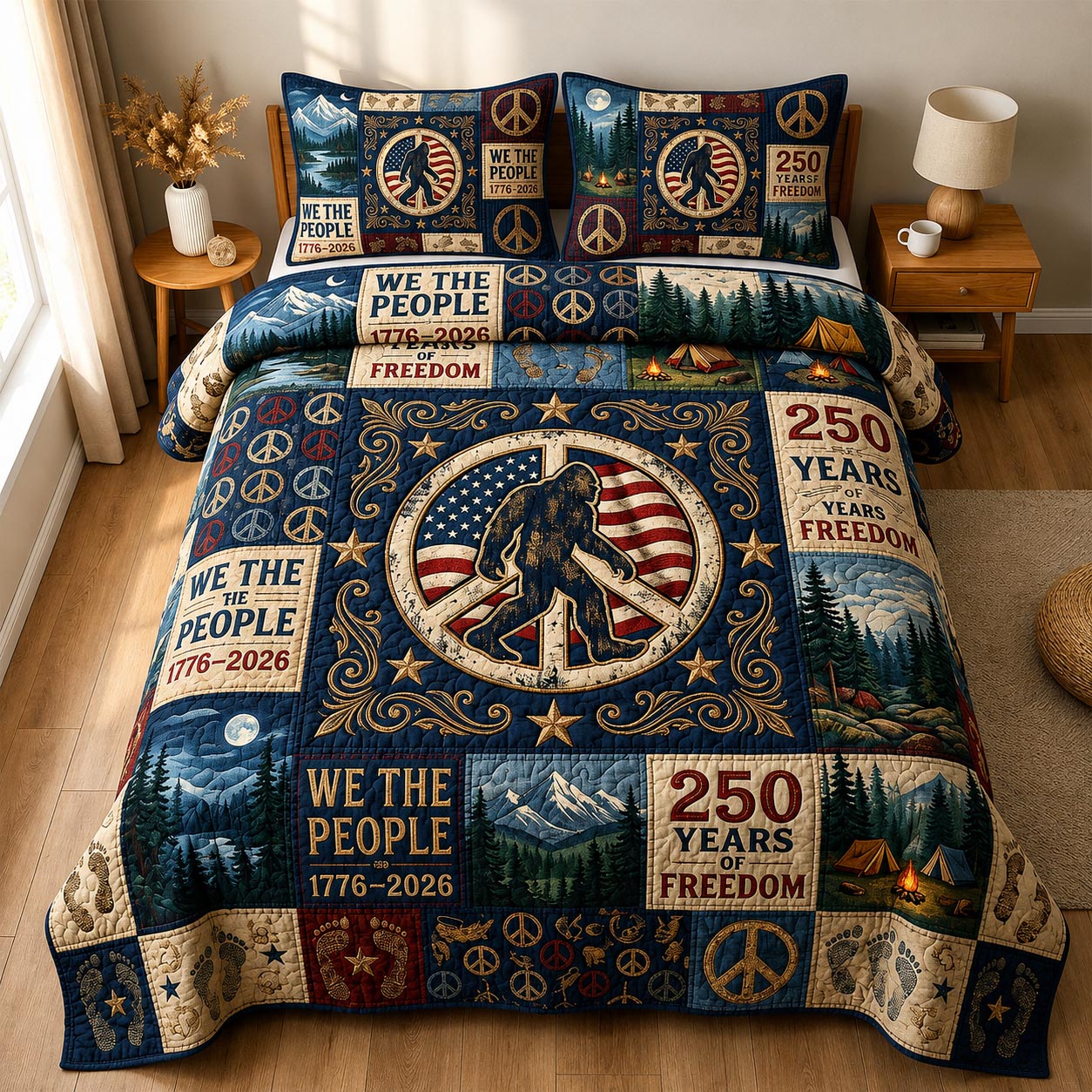 Groovy Squatch 3-Piece Quilted Bedding Set GFTOMA11448