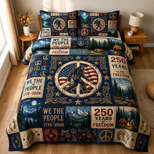 Groovy Squatch 3-Piece Quilted Bedding Set GFTOMA11448