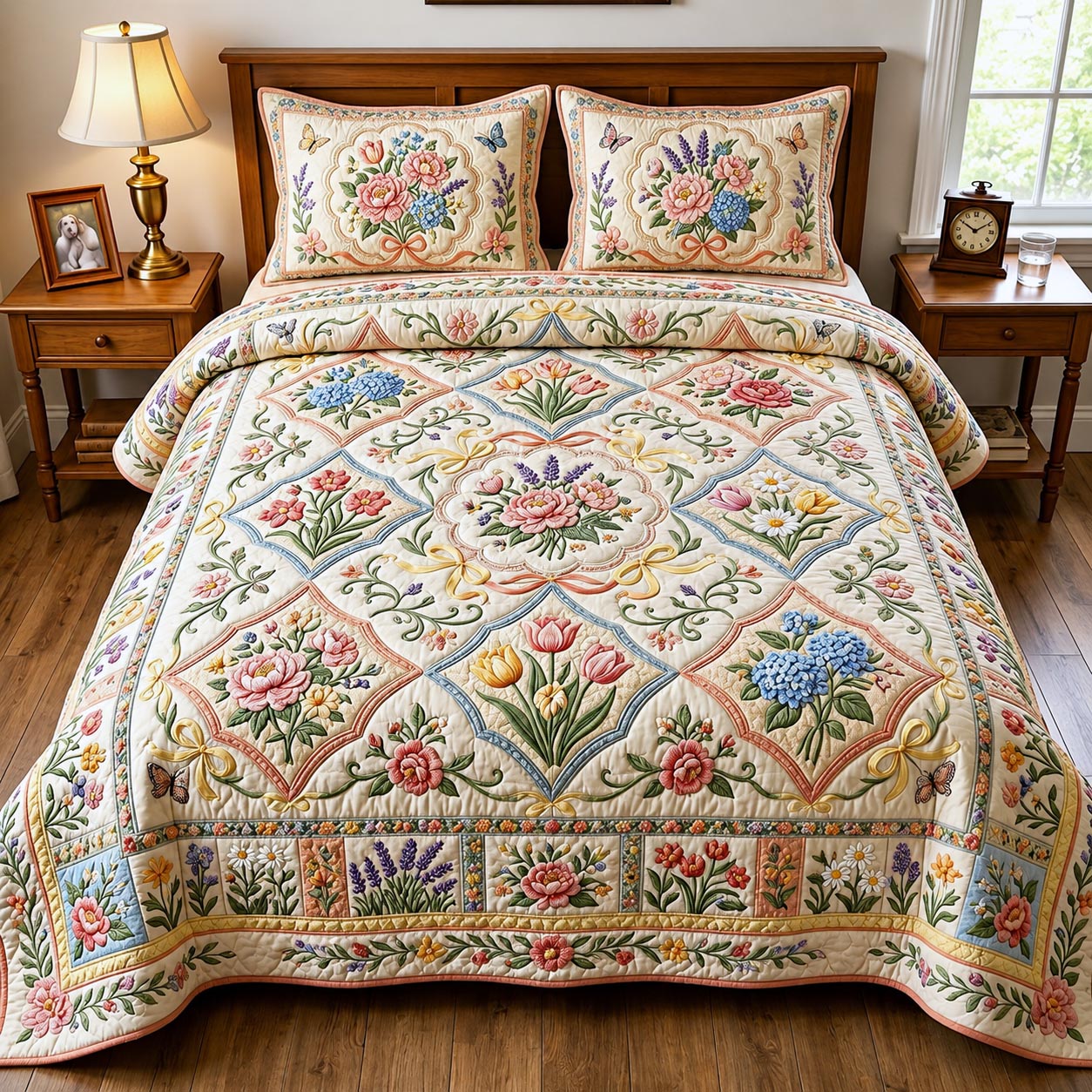 Floral Haven 3-Piece Quilted Bedding Set GFTOMA11509