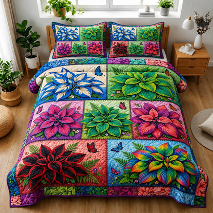 Hosta Haven 3-Piece Quilted Bedding Set GFTOMA11534