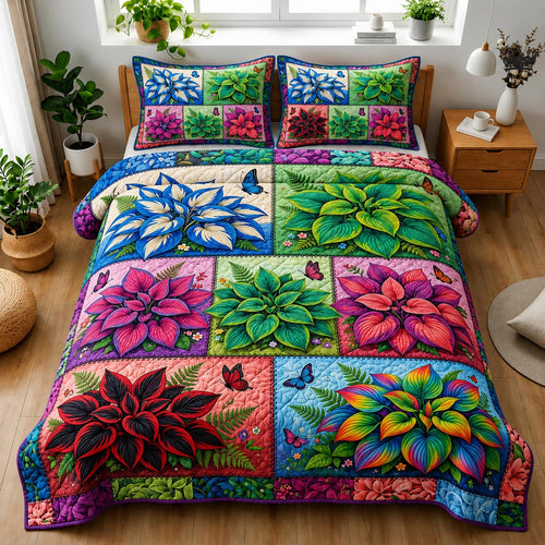 Hosta Haven 3-Piece Quilted Bedding Set GFTOMA11534