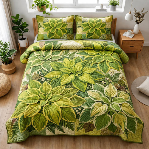 Green Serenity 3-Piece Quilted Bedding Set GFTOMA11536