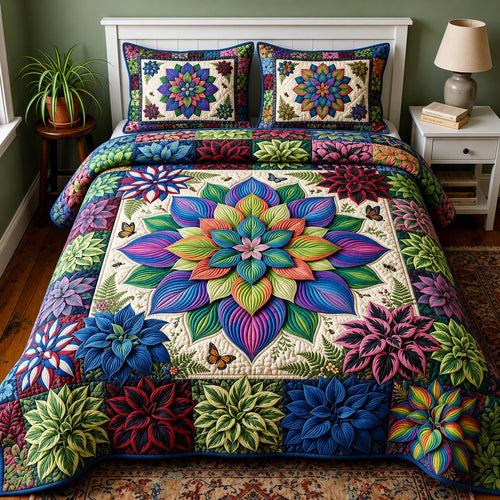 Nature Hosta 3-Piece Quilted Bedding Set GFTOMA11540