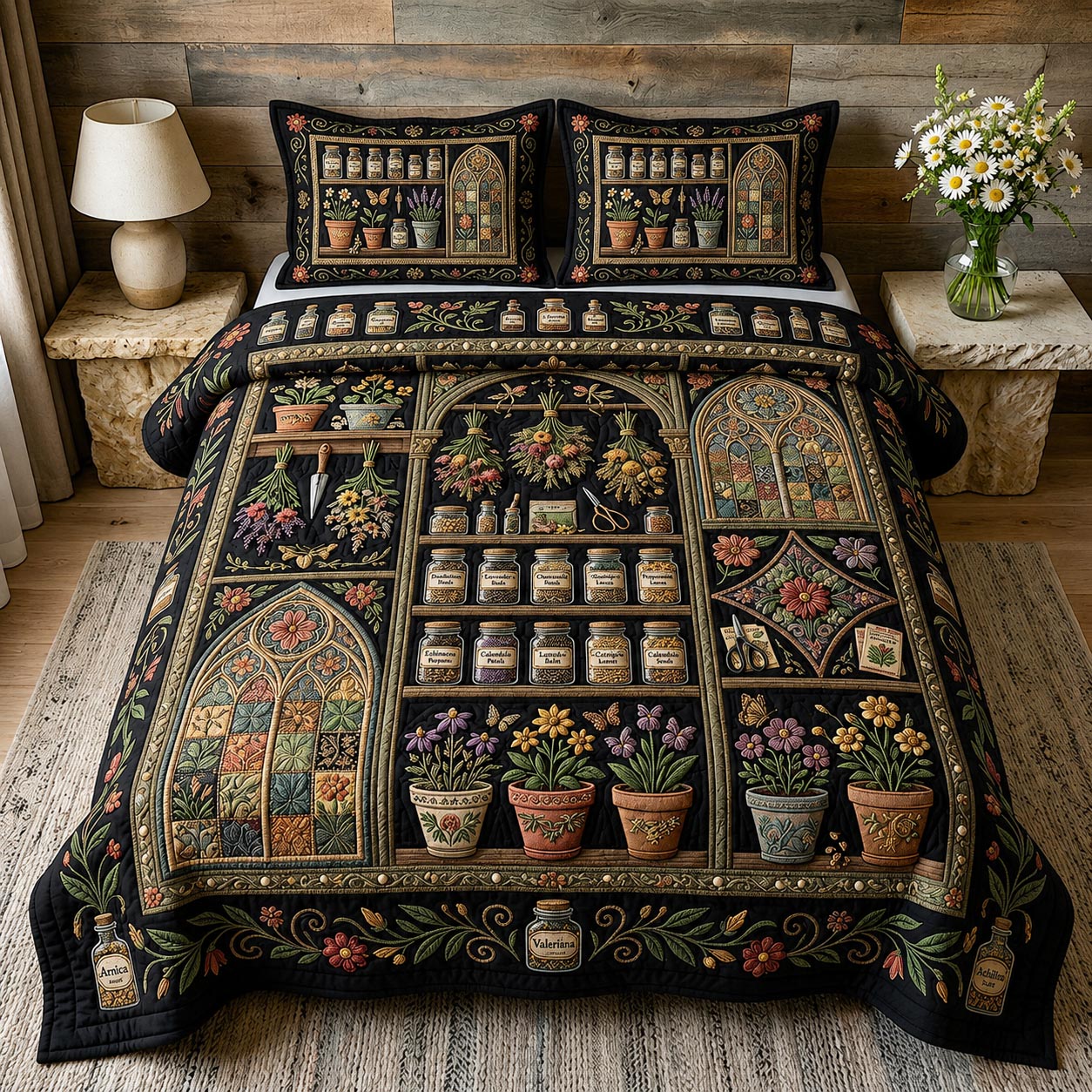 Floral Haven 3-Piece Quilted Bedding Set GFTOMA11543