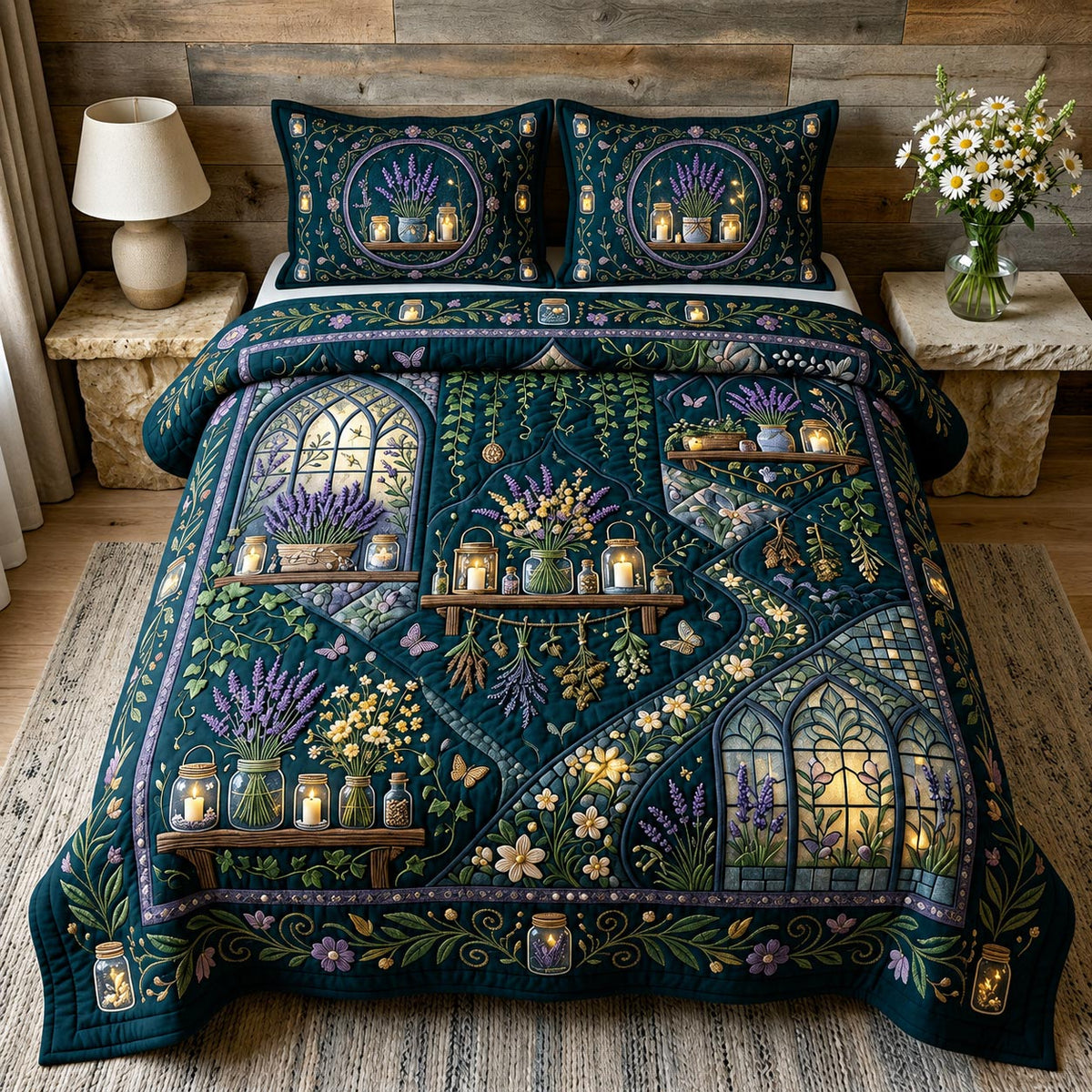 Wild Bloom 3-Piece Quilted Bedding Set GFTOMA11544