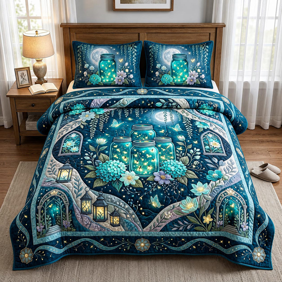 Floral Haven 3-Piece Quilted Bedding Set GFTOMA11587