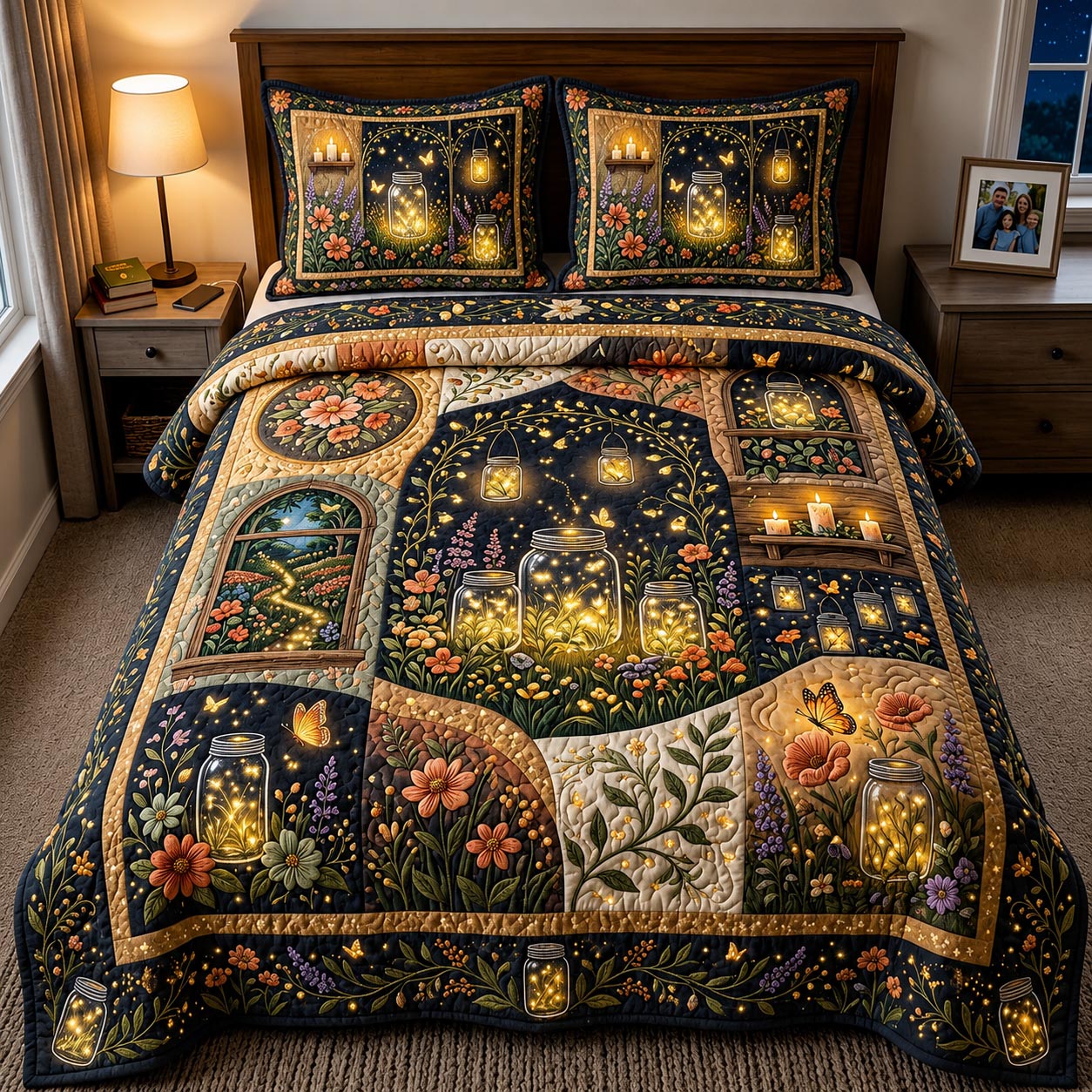 Wild Bloom 3-Piece Quilted Bedding Set GFTOMA11588