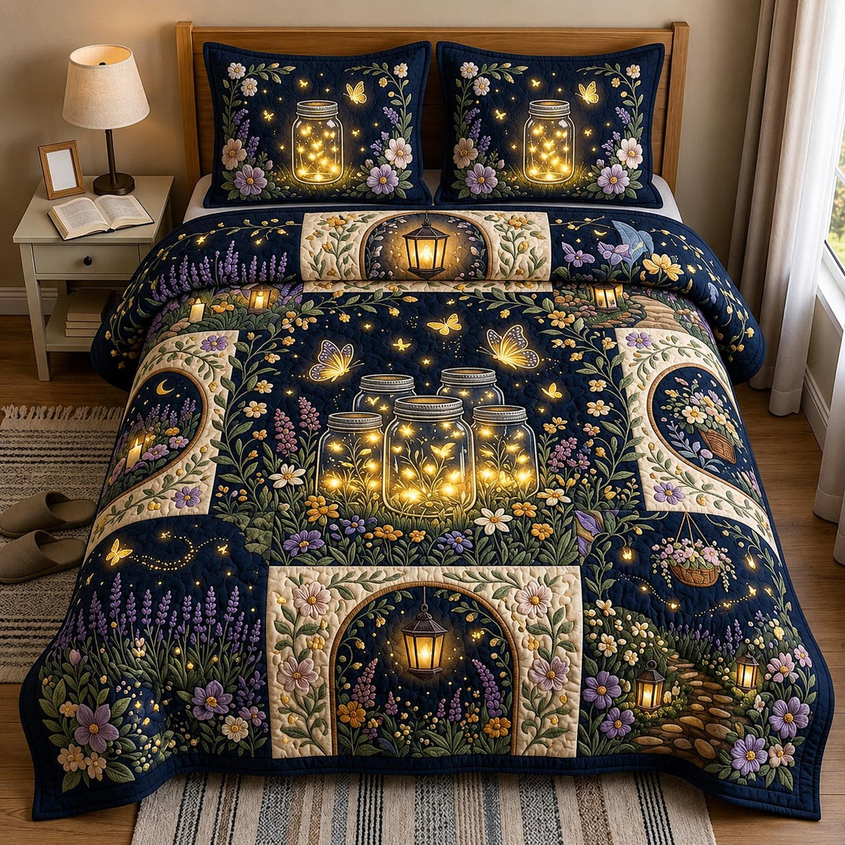 Petal Garden 3-Piece Quilted Bedding Set GFTOMA11589