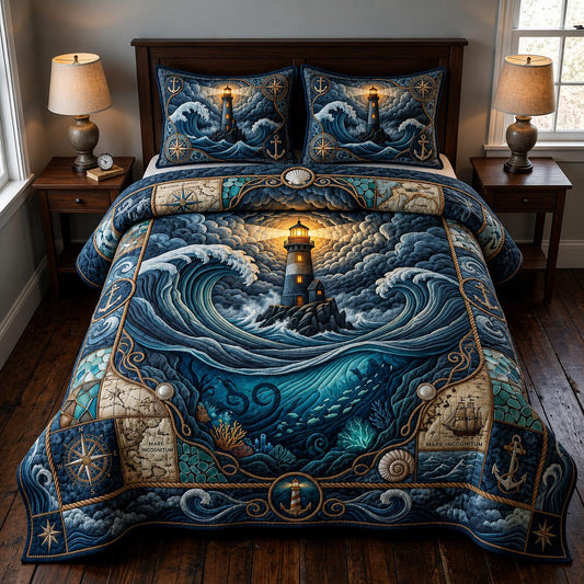Ocean Voyage 3-Piece Quilted Bedding Set GFTOMA11592
