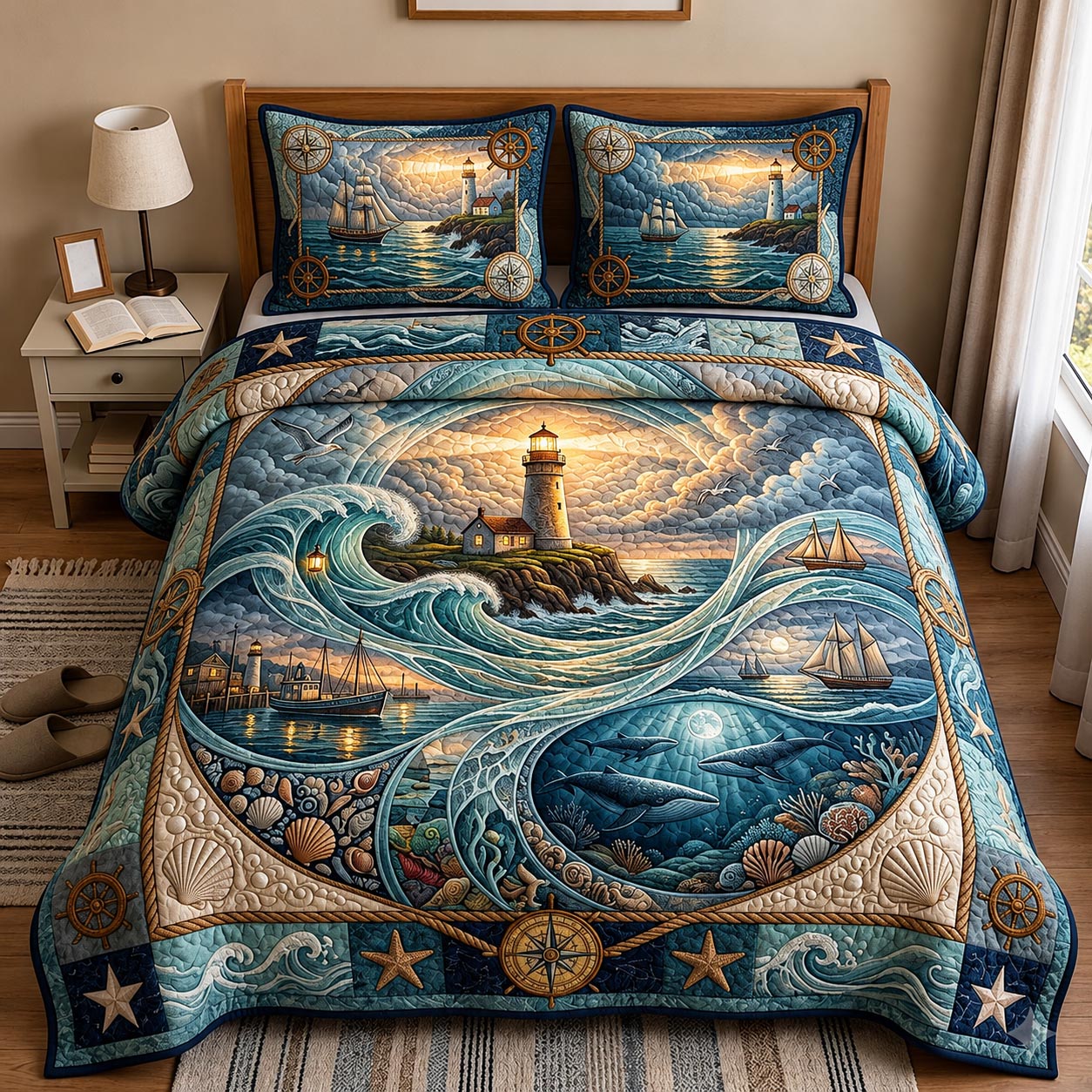 Sail Away 3-Piece Quilted Bedding Set GFTOMA11593