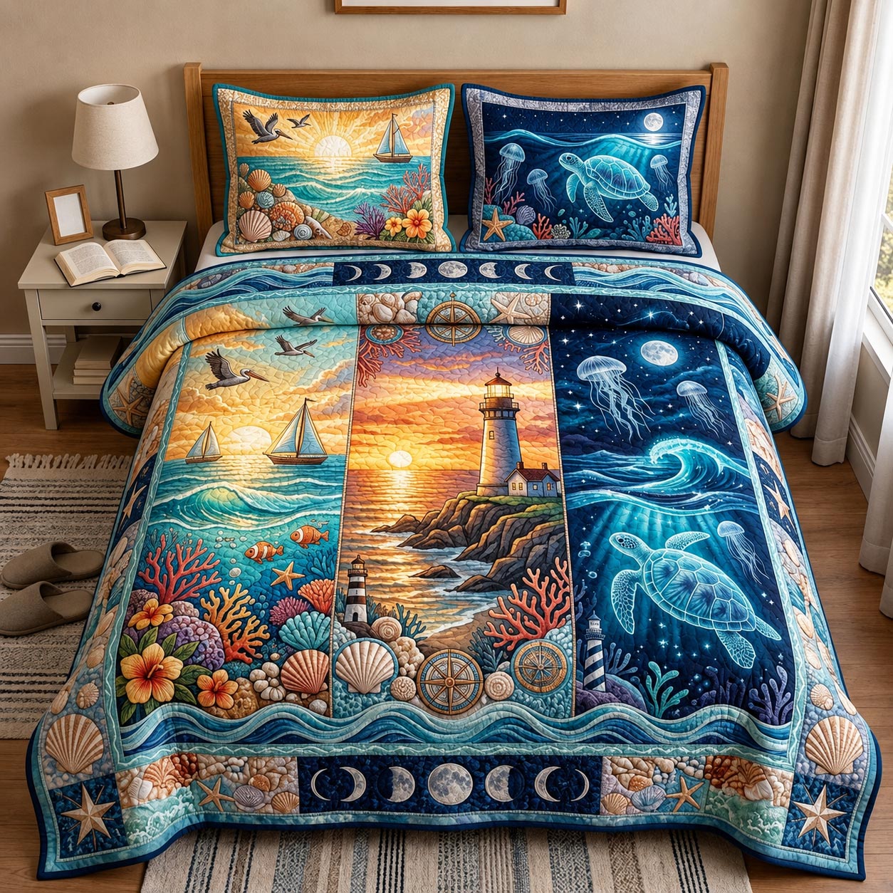 Nautical Breeze 3-Piece Quilted Bedding Set GFTOMA11594