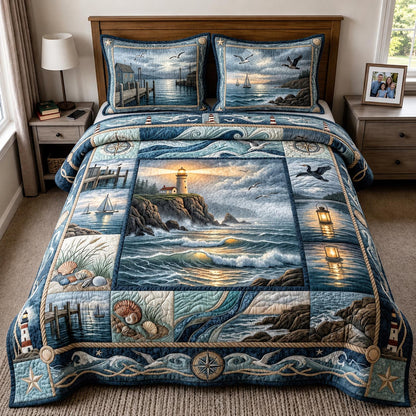 Coastal Anchor 3-Piece Quilted Bedding Set GFTOMA11597