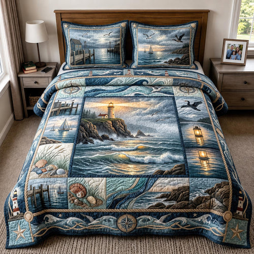 Coastal Anchor 3-Piece Quilted Bedding Set GFTOMA11597