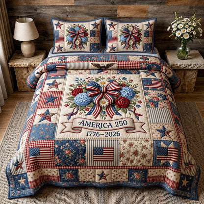 Freedom Stars 3-Piece Quilted Bedding Set GFTOMA11624