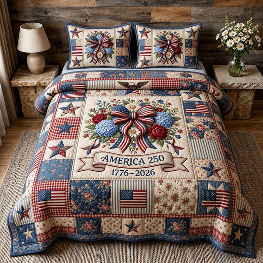 Freedom Stars 3-Piece Quilted Bedding Set GFTOMA11624