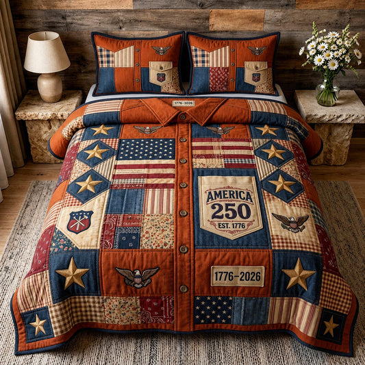 American Glory 3-Piece Quilted Bedding Set GFTOMA11626